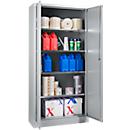 Materiaalkast - stalen - afsluitbaar - 5 OH - B 800 x D 400 x H 1935 mm - 4 verzinkte legborden - blank aluminiumkleurig/blank aluminiumkleurig - ons merk Schäfer Shop Select