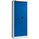 Materiaalkast - stalen - afsluitbaar - 5 OH - B 800 x D 400 x H 1935 mm - 4 verzinkte legborden - lichtgrijs/gentiaanblauw - ons merk Schäfer Shop Select