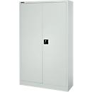 Materiaalkast – vleugeldeuren - staal - B 1200 x D 400 x H 1935 mm - met 4 tussenlegborden - afsluitbaar - lichtgrijs/lichtgrijs - ons merk Schäfer Shop Pure