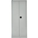 Materiaalkast – vleugeldeuren - staal - B 800 x D 400 x H 1935 mm - met 4 tussenlegborden - afsluitbaar - lichtgrijs/ lichtgrijs - ons merk Schäfer Shop Pure