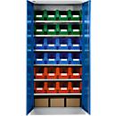 Materialschrank MSI 2409, mit 24 Kästen, weissaluminium/enzianblau 