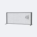 MAUL akoestische tafelafscheiding MAULconnecto, poten, B 1200 x D 40 x H 500 mm, akoestisch vlies/aluminium/staal, vlies lichtgrijs/profiel antraciet