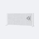 MAUL akoestische tafelafscheiding MAULconnecto, poten, B 1200 x D 40 x H 500 mm, akoestisch vlies/aluminium/staal, vlies lichtgrijs/profiel wit