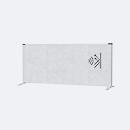 MAUL Akustik-Tischtrennwand MAULconnecto, Standfüße, B 1200 x T 40 x H 500 mm, Akustikvlies/Aluminium/Stahl, Vlies hellgrau/Profil silber