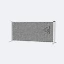 MAUL Cloison acoustique de bureau MAULconnecto, pieds, L 1200 x P 40 x H 500 mm, non-tissé acoustique/aluminium/acier, non-tissé gris foncé/profilé argenté