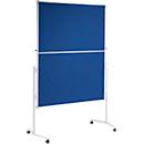 MAUL Moderationstafel Pro, klappbar, B 1200 x H 1500 mm, Textil/Whiteboard, blau