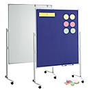 MAUL presentation board Pro, textile, blue/whiteboard + presentation card set with 360 cards and 200 pin needles