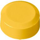 MAUL round magnets, plastic &amp; metal, fine structure, adhesive force 170 g, ø 15 x 7.5 mm, yellow, 20 pcs.