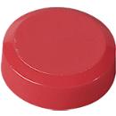 MAUL round magnets, plastic &amp; metal, fine structure, adhesive force 300 g, ø 20 x 7.5 mm, red, 20 pieces