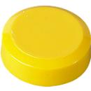 MAUL round magnets, plastic &amp; metal, fine structure, adhesive force 300 g, ø 20 x 7.5 mm, yellow, 20 pieces