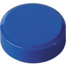 MAUL round magnets, plastic &amp; metal, fine structure, adhesive force 600 g, ø 29 x 11 mm, blue, 20 pcs.