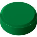 MAUL round magnets, plastic &amp; metal, fine structure, adhesive force 600 g, ø 29 x 11 mm, green, 20 pcs.