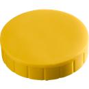 MAUL solid magnets, ø 38 x 15.5 mm, 10 pieces, yellow