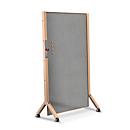 Maul Stellwand MAULwood, mobil, Hochformat, 2-seitig nutzbar, inkl. Zubehör, Tafel B 1000 x H 1740 mm, Textil/Holz