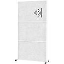 MAUL Stellwandsystem MAULconnecto, Steckmodule, 3x Akustikvlies hell, Klettverbindung, auf Rollen, H 1800 x B 1000 mm, weiss