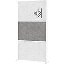 MAUL Système de cloisons MAULconnecto, 2 x feutre acoustique clair, 1 x feutre acoustique foncé, fixation velcro, pied, H 1800 x L 1000 mm, blanc