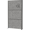 MAUL Système de cloisons MAULconnecto, 3 x voile acoustique gris foncé, fixation velcro, pied, H 1800 x L 1000 mm, anthracite