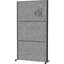 MAUL Système de cloisons MAULconnecto UpLight, 3x voile acoustique foncé, éclairage LED, fixation velcro, sur roulettes, H 1800 x L 1000 mm, anthracite