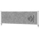 MAUL table partition MAULconnecto, acoustic fleece 4000 g/m², aluminum profile, W 1600 x H 500 mm, acoustic dark gray, silver