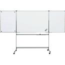 MAUL Tableau blanc pliant mobile, 2 panneaux rabattables, 1500 x 1000 mm