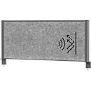 MAUL Tisch-Trennwand MAULconnecto, Akustikvlies 4000 g/m², Aluminiumprofil, B 1200 x H 500 mm, Akustik dunkelgrau, anthrazit