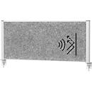 MAUL Tisch-Trennwand MAULconnecto, Akustikvlies 4000 g/m², Aluminiumprofil, B 1200 x H 500 mm, Akustik dunkelgrau, silber