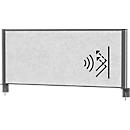 MAUL Tisch-Trennwand MAULconnecto, Akustikvlies 4000 g/m², Aluminiumprofil, B 1200 x H 500 mm, Akustik hellgrau, anthrazit