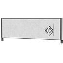 MAUL Tisch-Trennwand MAULconnecto, Akustikvlies 4000 g/m², Aluminiumprofil, B 1600 x H 500 mm, Akustik hellgrau, anthrazit