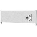 MAUL Tisch-Trennwand MAULconnecto, Akustikvlies 4000 g/m², Aluminiumprofil, B 1600 x H 500 mm, Akustik hellgrau, silber