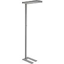 MAULjuvis LED vloerlamp, dimbaar, bewegings- en daglichtsensor, blank aluminium RAL 9006