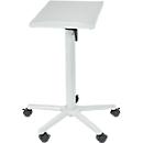 MAULpro beamertafel, tot 30 kg, traploos in hoogte verstelbaar, 10 zwenkbaar, 5 remwielen, bovenblad B 350 x D 500 mm, lichtgrijs