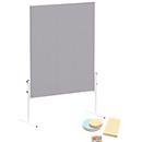 MAULsolid presentation board, felt, gray, W 1200 x H 1500 mm + presentation card set with 360 cards and 200 pin needles 