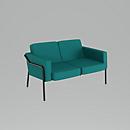 meet by Paperflow 2-Sitzer Outdoor Sofa MEDSO, Größe L, Stahlgestell, B 1250 x T 747 x H 740 mm, 240 kg, blau