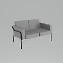 meet by Paperflow 2-Sitzer Outdoor Sofa MEDSO, Größe L, Stahlgestell, B 1250 x T 747 x H 740 mm, 240 kg, grau