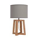 meet by Paperflow Beker lampe de table gris, textile/bois,E14