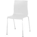 meet by Paperflow Bistrostuhl ARKO, stapelbar, Gestell verchromt, Kunststoffsitz weiss, 2er-Set