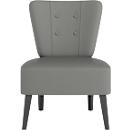 meet by Paperflow BRIGHTON fauteuil, frame met 4 poten, bekleding van zitting en rugleuning, B 650 x D 490 x H 410 mm, muisgrijs/zwart