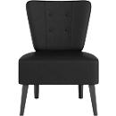 meet by Paperflow BRIGHTON fauteuil, frame met 4 poten, bekleding van zitting en rugleuning, B 650 x D 490 x H 410 mm, zwart/zwart