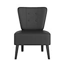 meet by Paperflow BRIGHTON fauteuil, frame met 4 poten, bekleding van zitting en rugleuning, B 650 x D 490 x H 410 mm, zwart/zwart