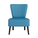 meet by Paperflow BRIGHTON fauteuil, frame met 4 poten, bekleding van zitting en rugleuning, bekleding van imitatieleer, B 650 x D 490 x H 410 mm, blauw/zwart
