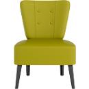 meet by Paperflow BRIGHTON fauteuil, frame met 4 poten, bekleding van zitting en rugleuning, bekleding van imitatieleer, B 650 x D 490 x H 410 mm, groen/zwart