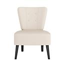 meet by Paperflow BRIGHTON fauteuil, frame met 4 poten, bekleding van zitting en rugleuning, bekleding van imitatieleer, B 650 x D 490 x H 410 mm, ivoor/zwart