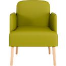 meet by Paperflow BROOKS fauteuil, 4-poots frame, bekleding zitting en rugleuning, B 620 x D 520 x H 440 mm, groen/beuken