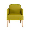 meet by Paperflow BROOKS fauteuil, 4-poots frame, bekleding zitting en rugleuning, B 620 x D 520 x H 440 mm, groen/beuken