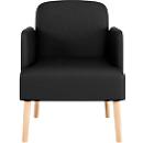 meet by Paperflow BROOKS fauteuil, 4-poots frame, bekleding zitting en rugleuning, B 620 x D 520 x H 440 mm, zwart/beuken