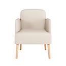 meet by Paperflow BROOKS fauteuil, frame met 4 poten, bekleding zitting en rugleuning, bekleding kunstleer, B 620 x D 520 x H 440 mm, ivoor/beuken