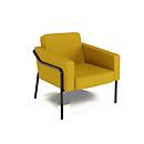 meet by Paperflow buitenfauteuil MEDSO, polypropeen/staal, zithoogte 41 cm, met armleuningen en zijkussens, maat L, geel/matzwart