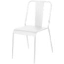 meet by Paperflow Chaise d'extérieur ARTY, empilable, acier galvanisé, blanc mat, lot de 2