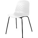 meet by Paperflow Chaise de bistrot VERTIGO, piétement noir, coque en plastique blanc, lot de 2