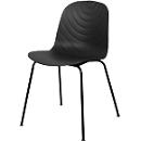 meet by Paperflow Chaise de bistrot VERTIGO, piétement noir, coque en plastique noir, lot de 2